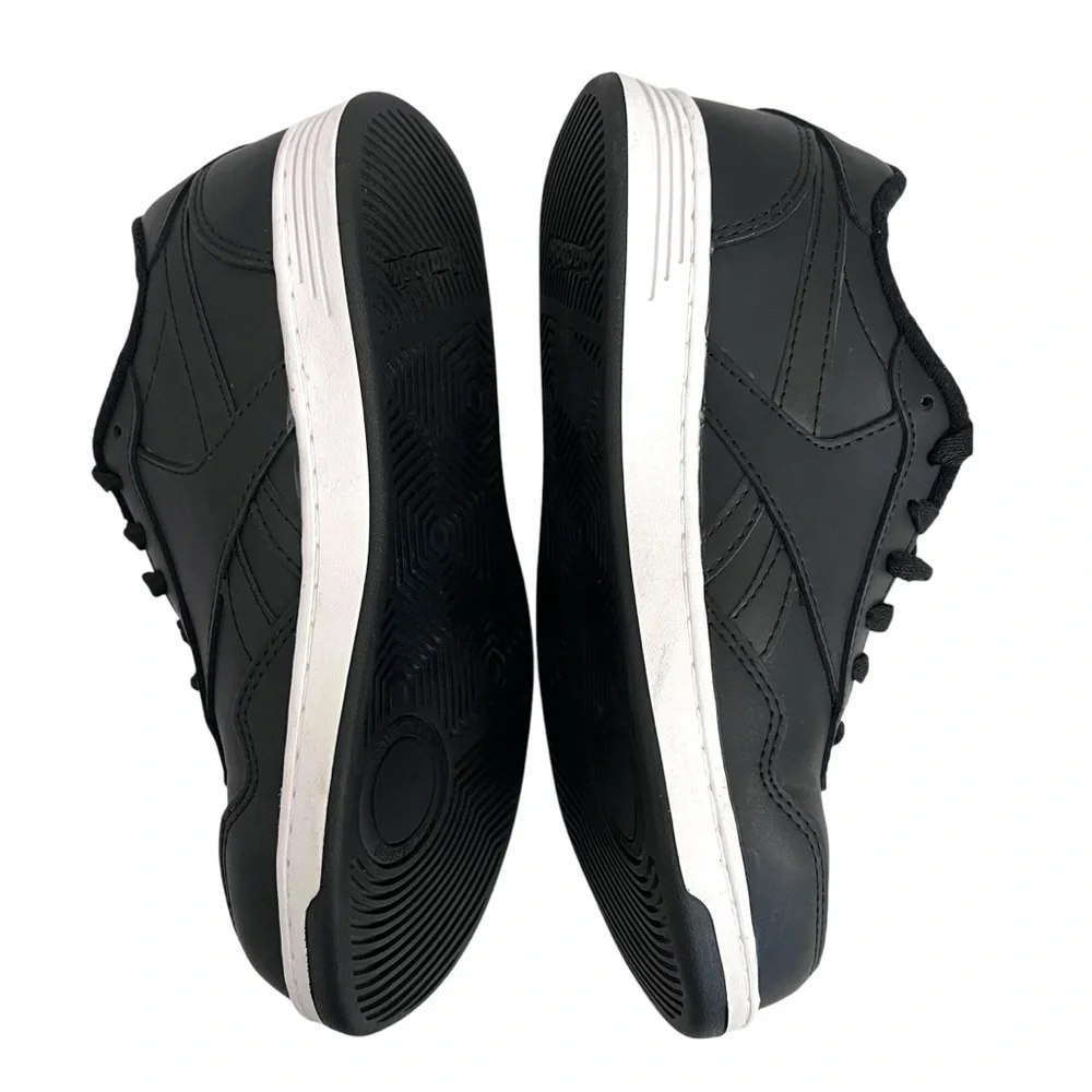Reebok Women’s Size 8 / Men’s Size‎ 6 Black Leather Work Shoes Comp Toe Sneakers